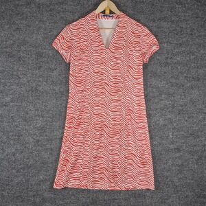 J. McLaughlin Ivana‎ Dress Catalina Cloth size L V-neck pullover Peach white